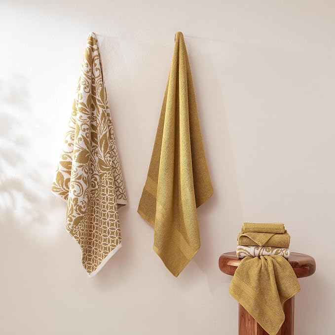 Modern Threads Trefoil Filigree 6-Piece 100% Cotton Towel Set – Reversible Yarn - Image 4