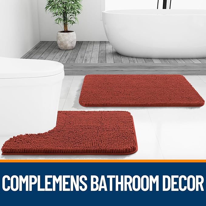 OLANLY Bathroom Rugs 30x20, Extra Soft Absorbent Chenille Bath Rugs, Rubber - Image 7