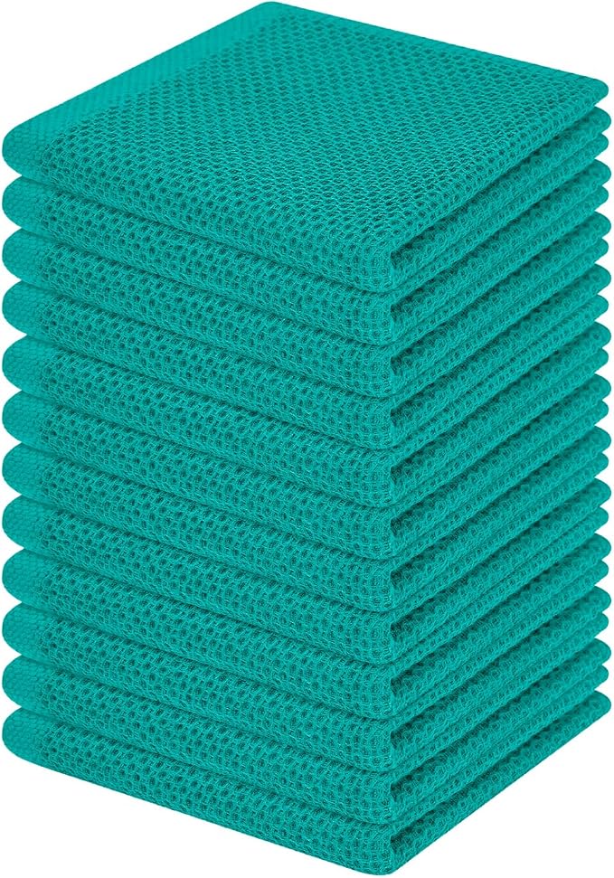 Homaxy 100% Cotton Waffle Weave Kitchen Dish Cloths, Ultra Soft Absorbent Quick by Homaxy