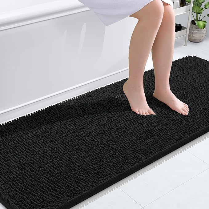 OLANLY Bathroom Rugs 70x24, Extra Soft Absorbent Chenille Bath Rugs, Rubber by OLANLY