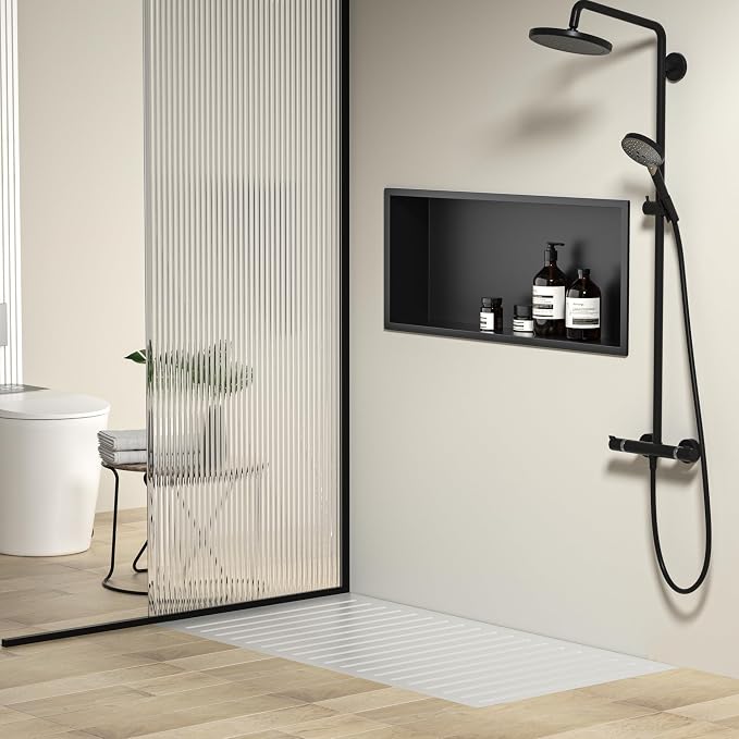 Stainless Steel Shower Niche 30" X 12" Matte Black No Tile Needed Horizontal - Image 2