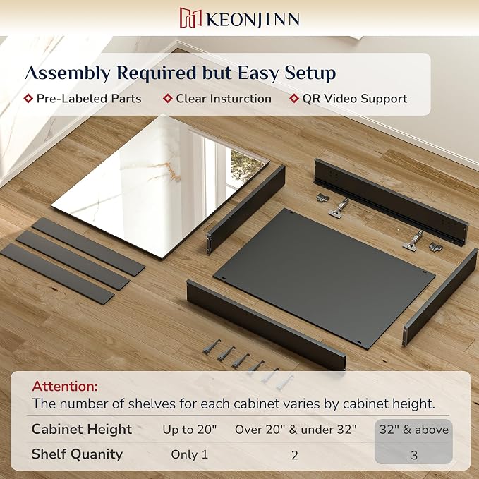Keonjinn 24 x 32 Inch Medicine Cabinet - Image 3