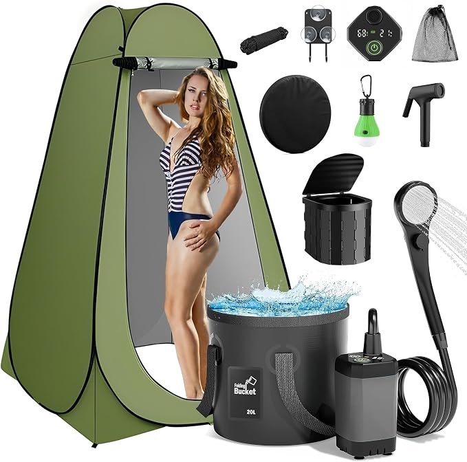 Portable Camping Shower, Pop Up Privacy Tent Kit by Unknown