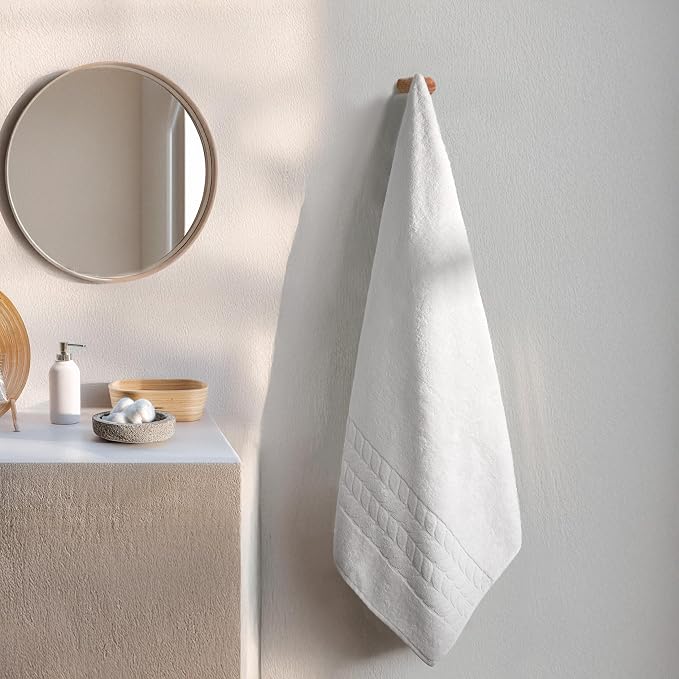 BAGNO MILANO Organic Turkish Cotton Bath Towels, Luxury Jacquard Collection - Image 2