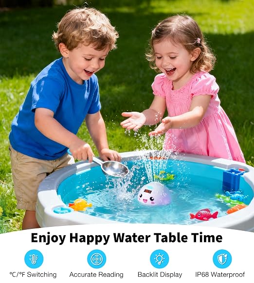 Baby Bath Toy Sprinkler with Thermometer, Temp Alarm & Backlit Display - Image 6