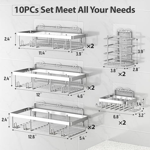 10 Pack Shower Caddy Organizer Rack Shelf - Image 2