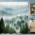 Riyidecor Green Mountain Shower Curtain 72Wx96H Inch Extra Long Nature Rustic by Riyidecor