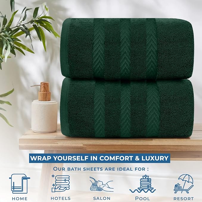 DAN RIVER 2 Pack Luxury Bath Sheets 35x70, 600 GSM, Soft & Quick Dry 100% Ring - Image 6