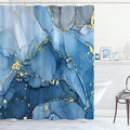 Long Shower Curtain 72 x 78 Inch, Tall Abstract Marble Shower Curtains by BayNook