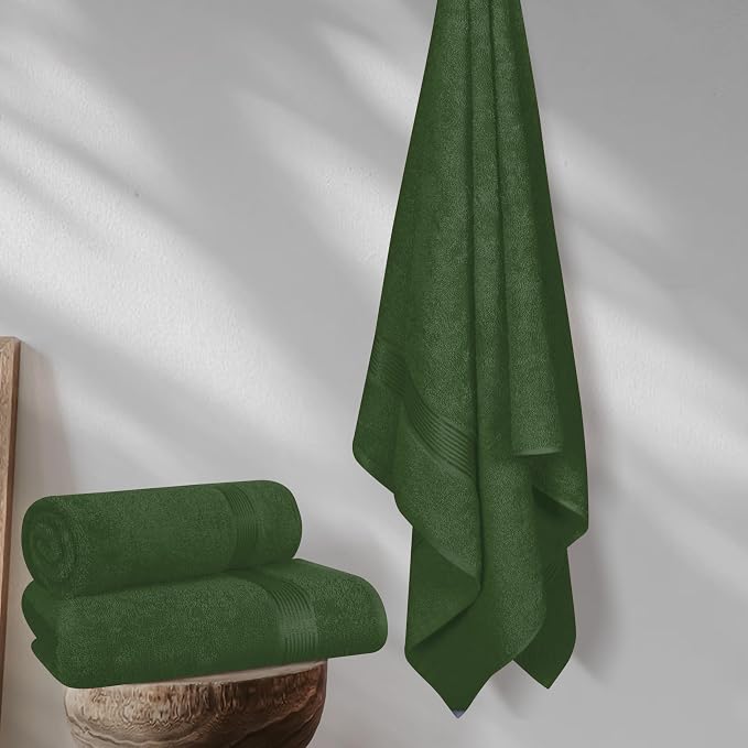 Belizzi Home Cotton 2 Pack Oversized Bath Towel Set 28x55 inches, Large Bath - Image 3