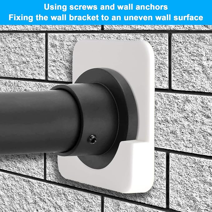 2 Pcs Adhesive Shower Rod Tension Holder, No Drilling Shower Curtain Rod Holder - Image 5