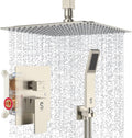SR SUN RISE Brass 10 Inches Ceiling Mounted Shower System Brushed Nickel by SRSUNRISE