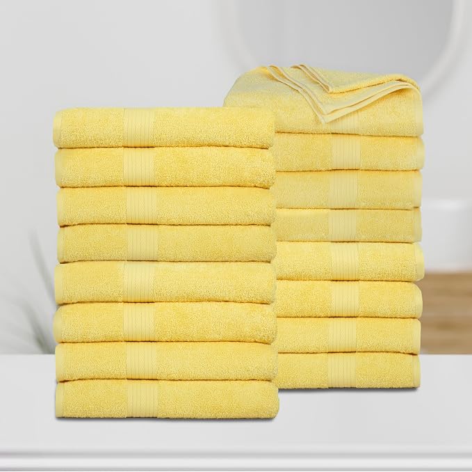 Ample Decor Bath Towels Pack of 16 600 GSM 100% Cotton, Absorbent Soft Premium - Image 2