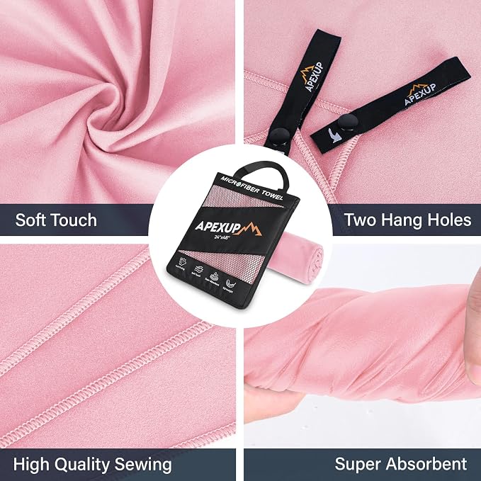 APEXUP Microfiber Travel Towel, Ultra Absorbent Quick Dry Towels, Lightweight - Image 3