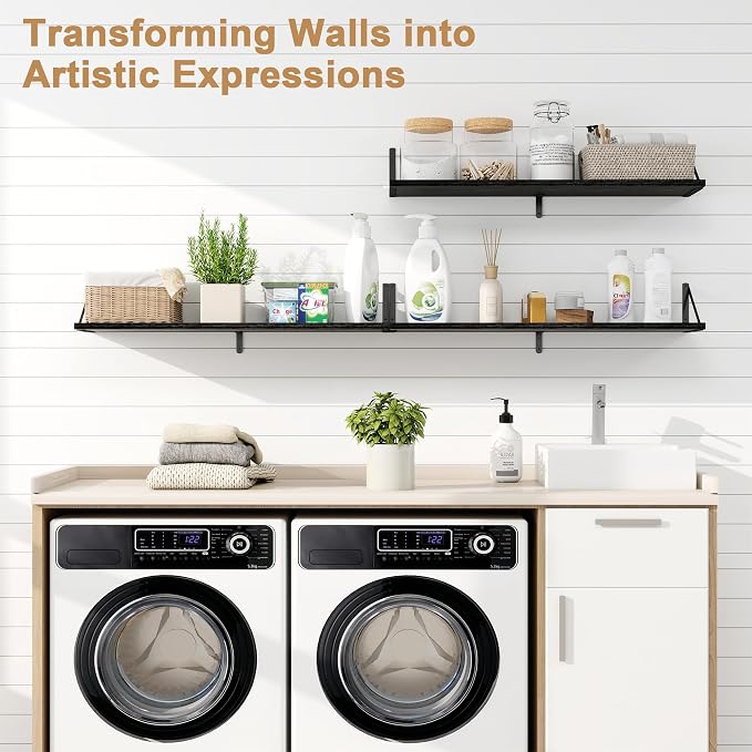 Fun Memories Floating Shelves for Wall, 36 Inches Long Set of 3 Wall Shelves - Image 6