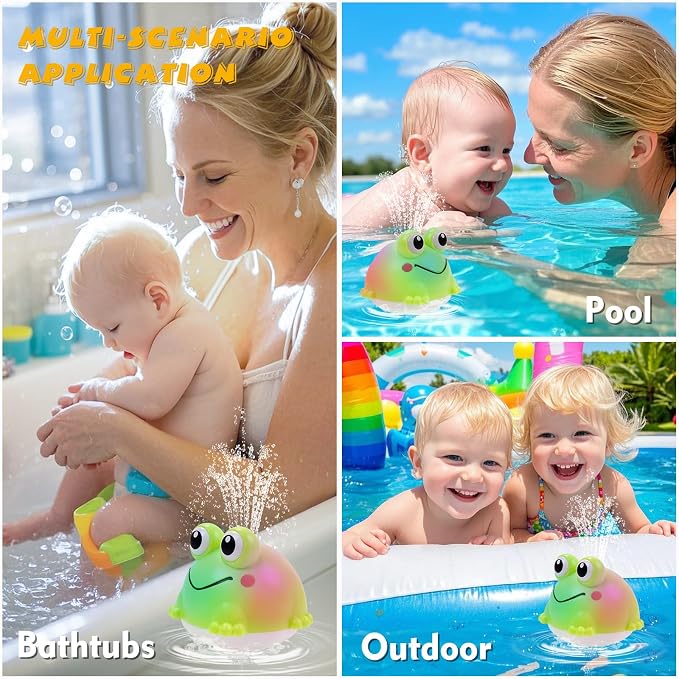 Light Up Bath Toy Sprinkler for Babies, Rechargeable Bathtub Pool Water Toys - Image 6