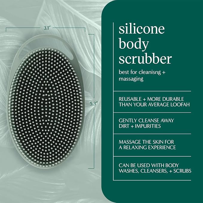 EcoTools Dry Body Brush for Circulation, Dead Skin Removal + Sage Green - Image 3