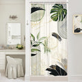 Grey Green Boho Small Shower Curtain 36Wx72H Stall RV Narrow Tropical Palm by MitpokBrand