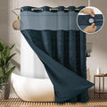 Extra Long No Hooks Shower Curtains, 98 Inches Long Boho Tufted Chevron Striped by PANGSINNEDirect