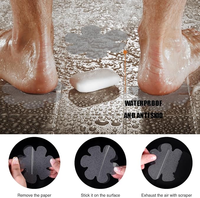 Original 24PCS Upgraded Gentle Bathtub Stickers Non-Slip, Safety Shower Treads - Image 5