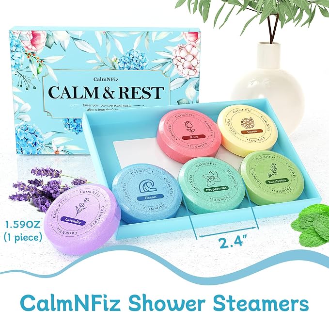 6 Pack Shower Steamers Aromatherapy, Stocking Stuffers - Image 3