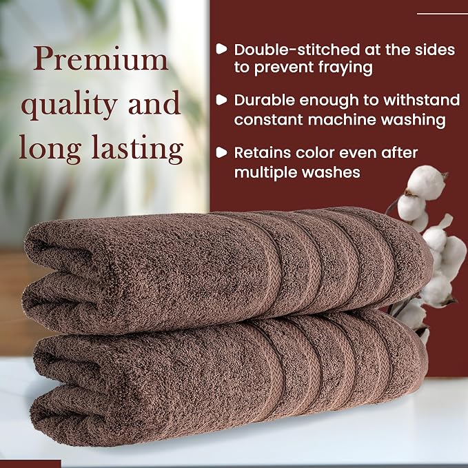 HALLEY Turkish 2 Pack Premium Bath Towels 650 GSM Highly Absorbent Super Soft - Image 2