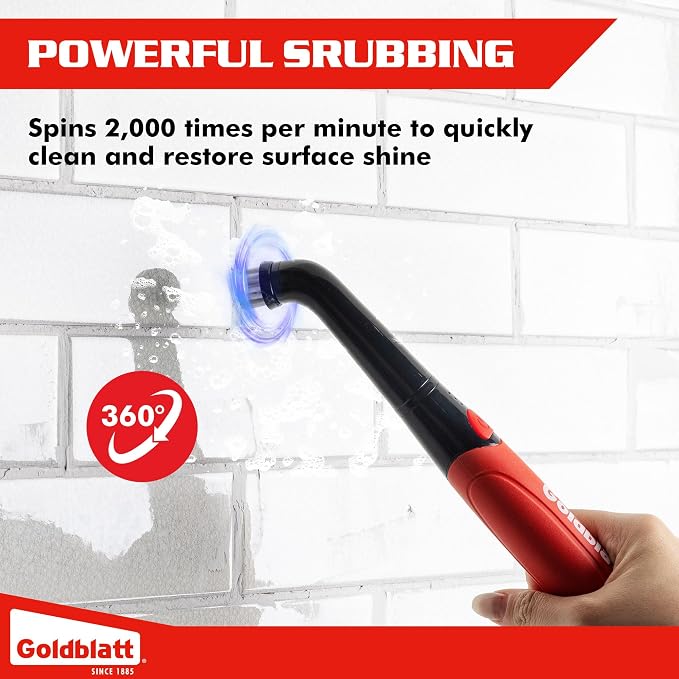 Goldblatt Electric Spin Scrubber Cordless 18-Piece Kit, Power Scrubber - Image 3