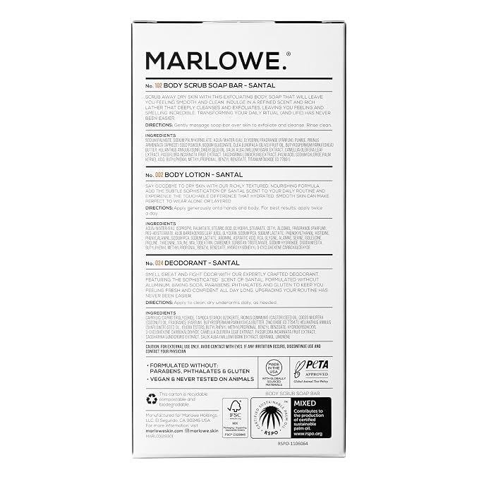 MARLOWE. Men's Grooming Santal Body Set, Features No. 102 Scrub Soap Bar - Image 7