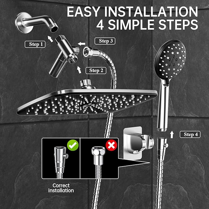 Veken 11.8 Inch Rain Shower Head - Image 6