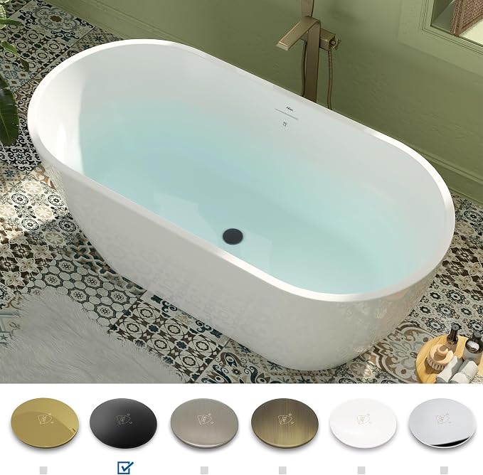 FerdY 59" Bali Elite Acrylic Freestanding Bathtub, Gracefully Shaped - Image 3