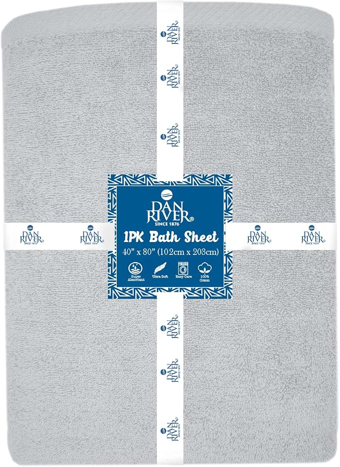 DAN RIVER Pack of 1 Bath Sheet 40x80 Inches, Extra Large Oversized Bath Towels - Image 7