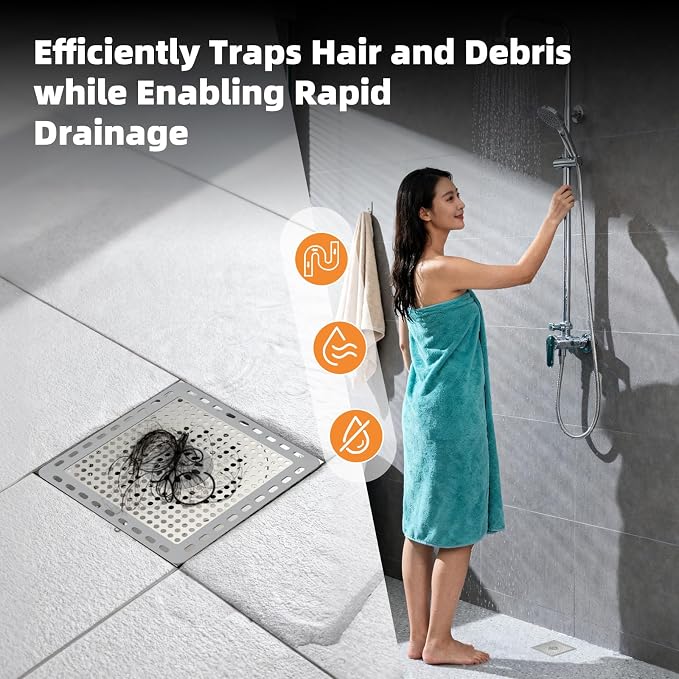 Hibbent 2 Pack Upgraded Shower Drain Hair Catcher, Shower Drain Cover - Image 9