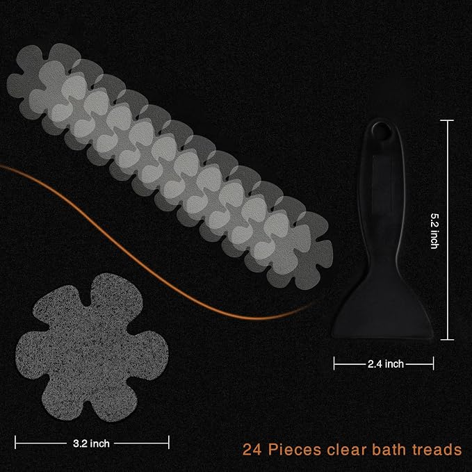 Original 24PCS Upgraded Gentle Bathtub Stickers Non-Slip, Safety Shower Treads - Image 4