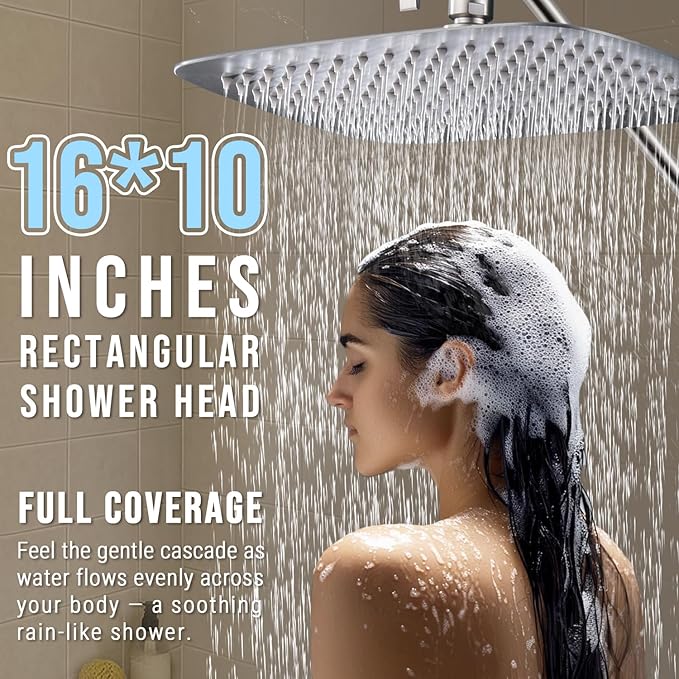 G-Promise All Metal 16 Inch Dual Square Shower Head - Image 5