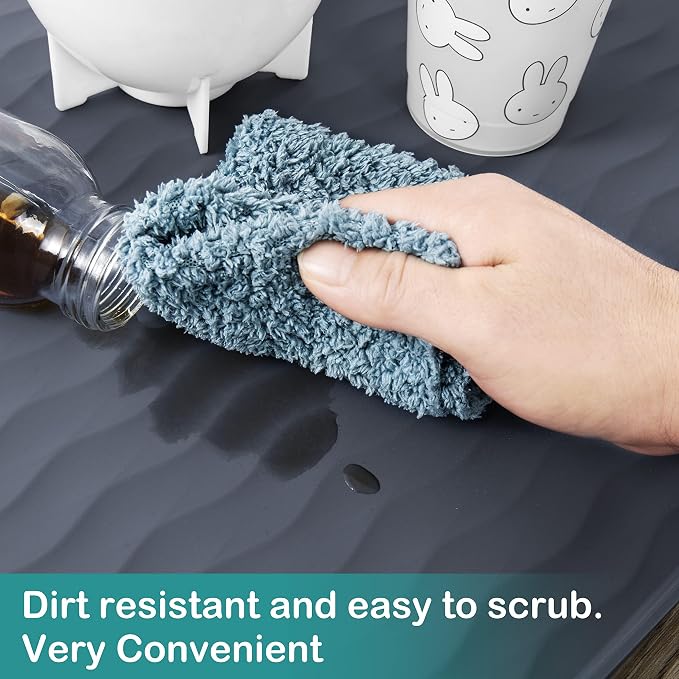 URMONA Waterproof Silicone Under Sink Mat 34'' x 22'' Shelf Liner - Image 4
