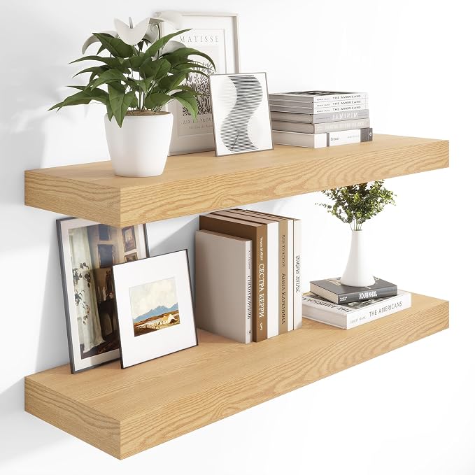 Heimlove 12 Inch Deep Floating Shelves, 48 x 12 inches Long Wall Shelf by Heimlove