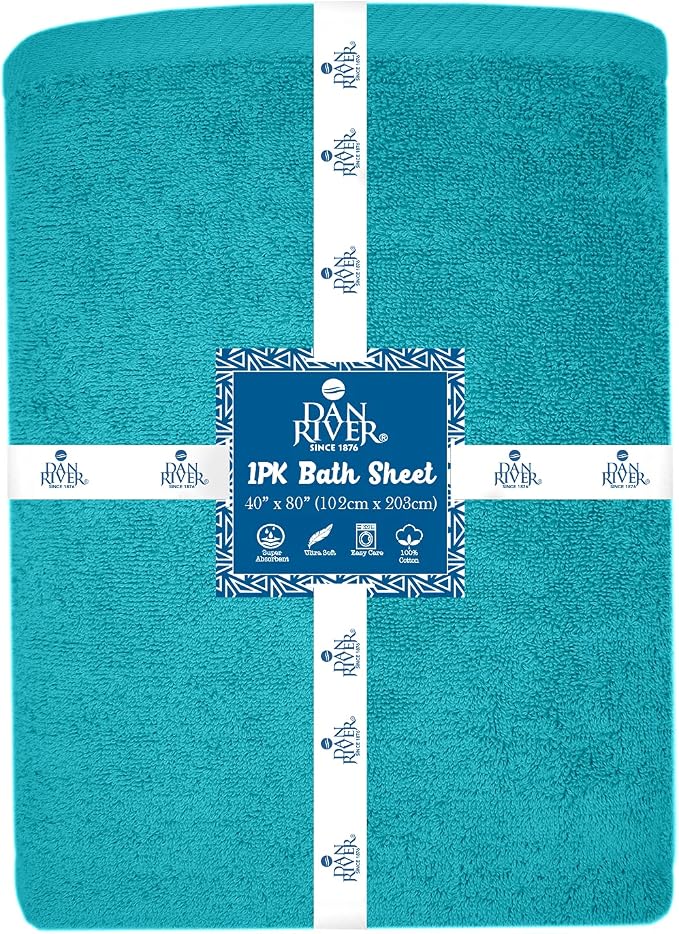 DAN RIVER Pack of 1 Bath Sheet 40x80 Inches, Jumbo Bath Sheets - Image 5