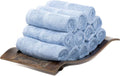 Mosobam Luxury Turkish Towels Set of 12 Washcloths 13X13 Allure Blue 700 GSM by Mosobam
