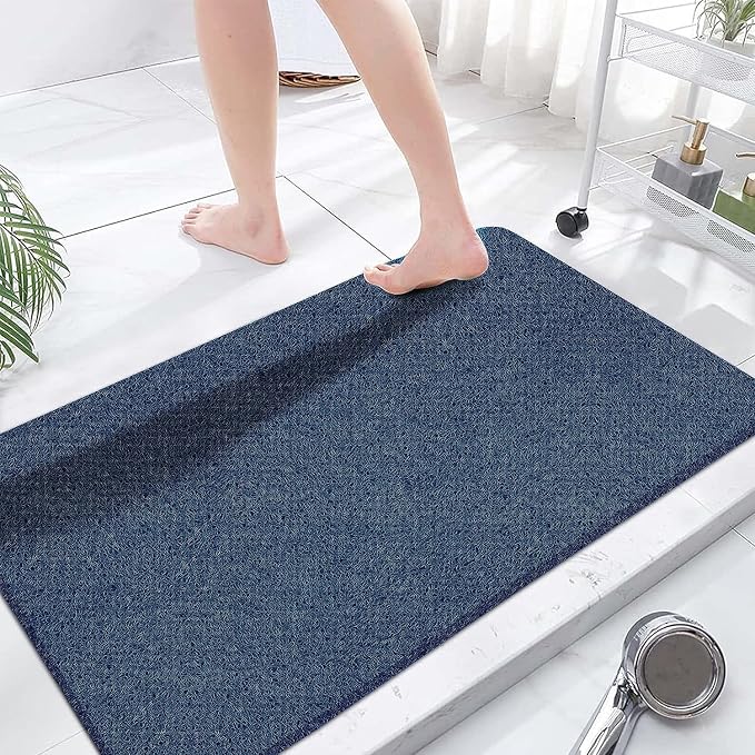 godehone Shower Mats Non Slip Without Suction Cups, PVC Loofah Bathroom Mats by godehone