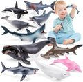 10PCS 5-6" Sea Animal Toys for Toddlers, Bath Ocean Animal Whale Shark by THINKBAY
