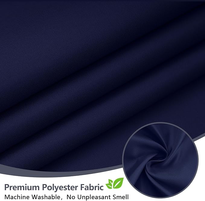 72 x 78 inch Navy Blue Extra Long Fabric Shower Curtain Liner, Waterproof Cloth - Image 2