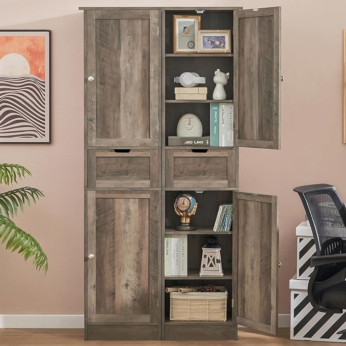 Iwell 67" Tall Storage Cabinet, Narrow Storage Cabinet - Image 5