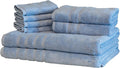 Mosobam Luxury Turkish 8pc XL Towel Set 35X70 16X30 13X13 Allure Blue 700 GSM by Mosobam