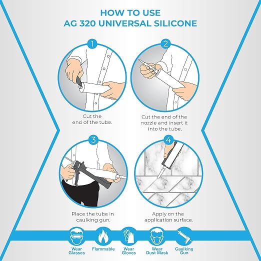 Adhesive Guru All Purpose Clear Silicone Sealant Waterproof 10.15 fl.oz - Image 4