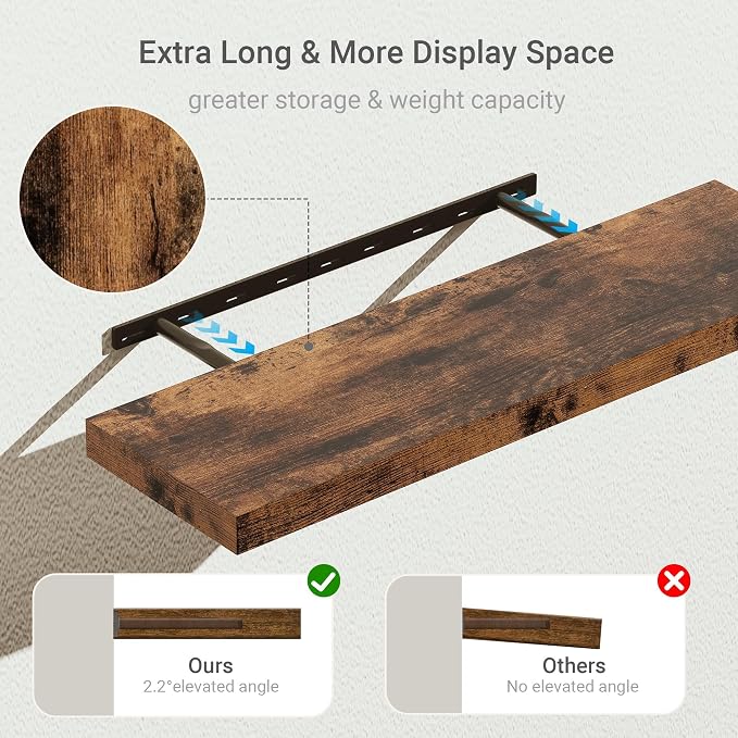 Vivelove 10 inches Deep Floating Shelves 36 inch Long, Sing Shelves - Image 4