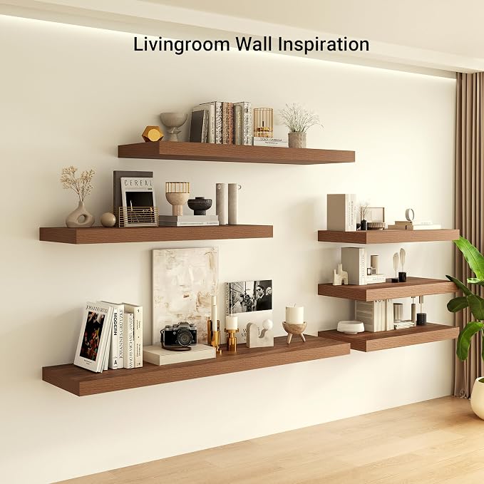 Heimlove 12 Inch Deep Floating Shelves, 72 x 12 inches Long Wall Shelf - Image 6