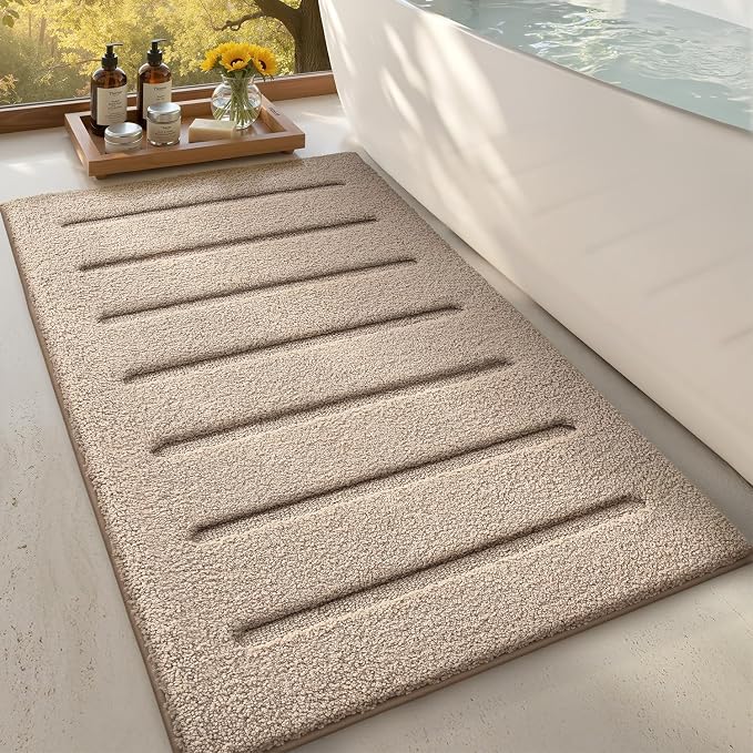 LUMI Soft Absorbent Bathroom Rugs, Non Slip Bath Mats by LUMI