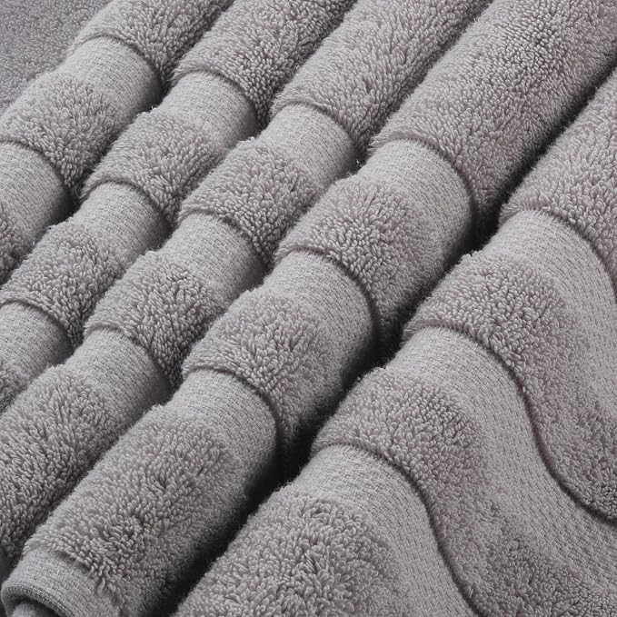 SOFE H&L | Olea Luxury Turkish Cotton Bath Towels Set of 4 : 4 Wash Cloths Cool - Image 5