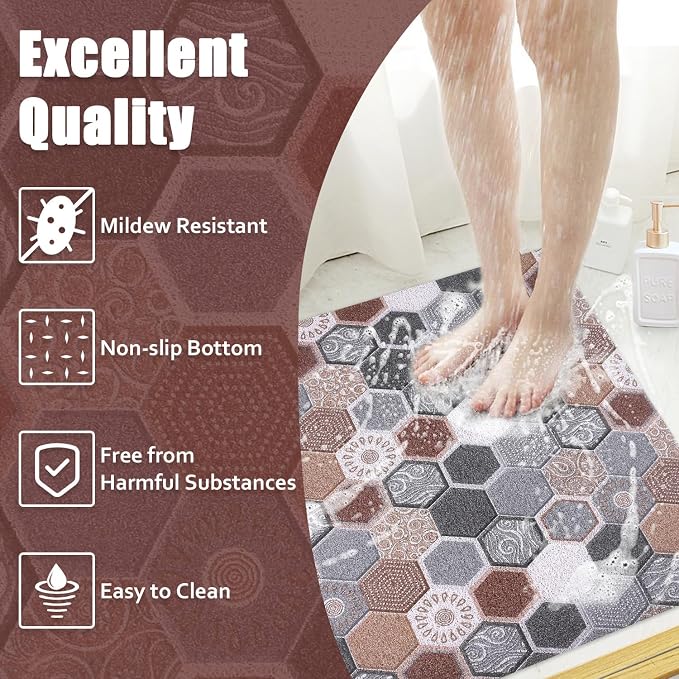 Shower Mat Bathtub Mat Non-Slip, 32x32 Inch, Soft Comfort Bath Mat - Image 7