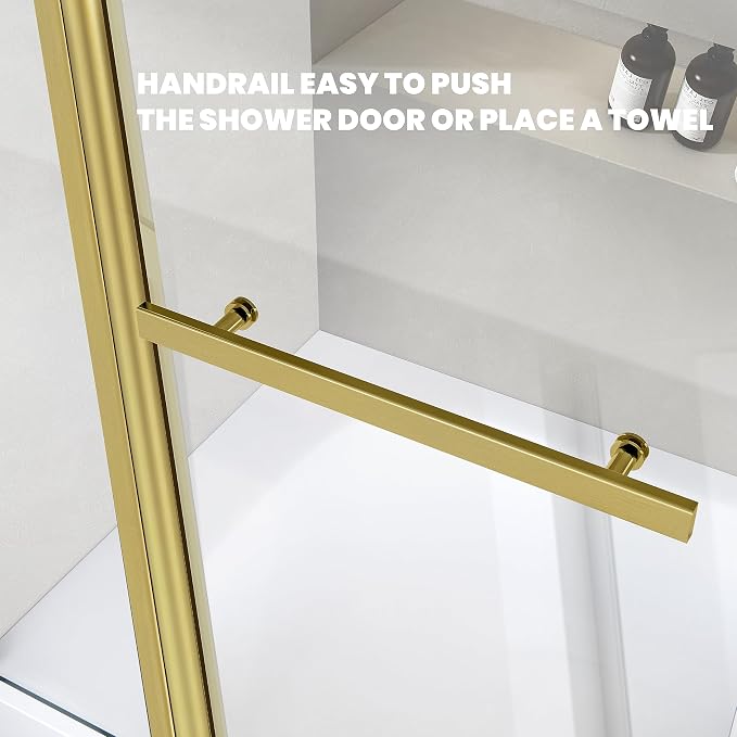 Bathroom Pivot Tub Glass Door 36" W*55" H, Folding Bathtub Shower Door Screen - Image 4